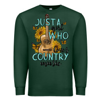 Sports Green just a girl who loves country music Premium Sweatshirt - MaliasSmallBusiness