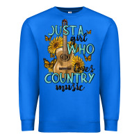 True Royal just a girl who loves country music Premium Sweatshirt - MaliasSmallBusiness