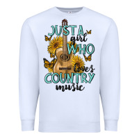 White just a girl who loves country music Premium Sweatshirt - MaliasSmallBusiness
