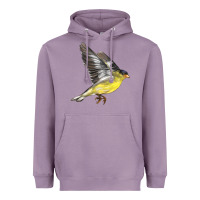 Lavender Flying American Goldfinch Heavyweight Hoodie - LillyAllenDesigns