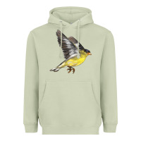 Matcha Flying American Goldfinch Heavyweight Hoodie - LillyAllenDesigns