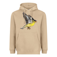 Mushroom Flying American Goldfinch Heavyweight Hoodie - LillyAllenDesigns