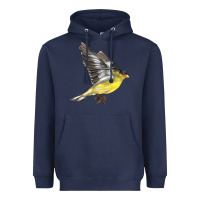 Navy Flying American Goldfinch Heavyweight Hoodie - LillyAllenDesigns