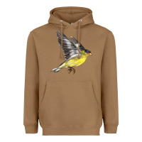 Toasted Coconut Flying American Goldfinch Heavyweight Hoodie - LillyAllenDesigns
