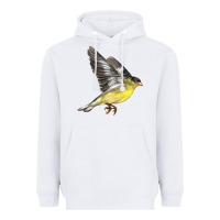 White Flying American Goldfinch Heavyweight Hoodie - LillyAllenDesigns