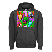 Charcoal Heather halloween jar with ghost seamless pattern Zipper Hoodie - BundleAndBundleShop
