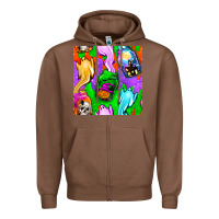 Chestnut halloween jar with ghost seamless pattern Zipper Hoodie - BundleAndBundleShop