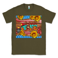 Army Green american flag firefighter wife Classic Tee - HRA Design Shop