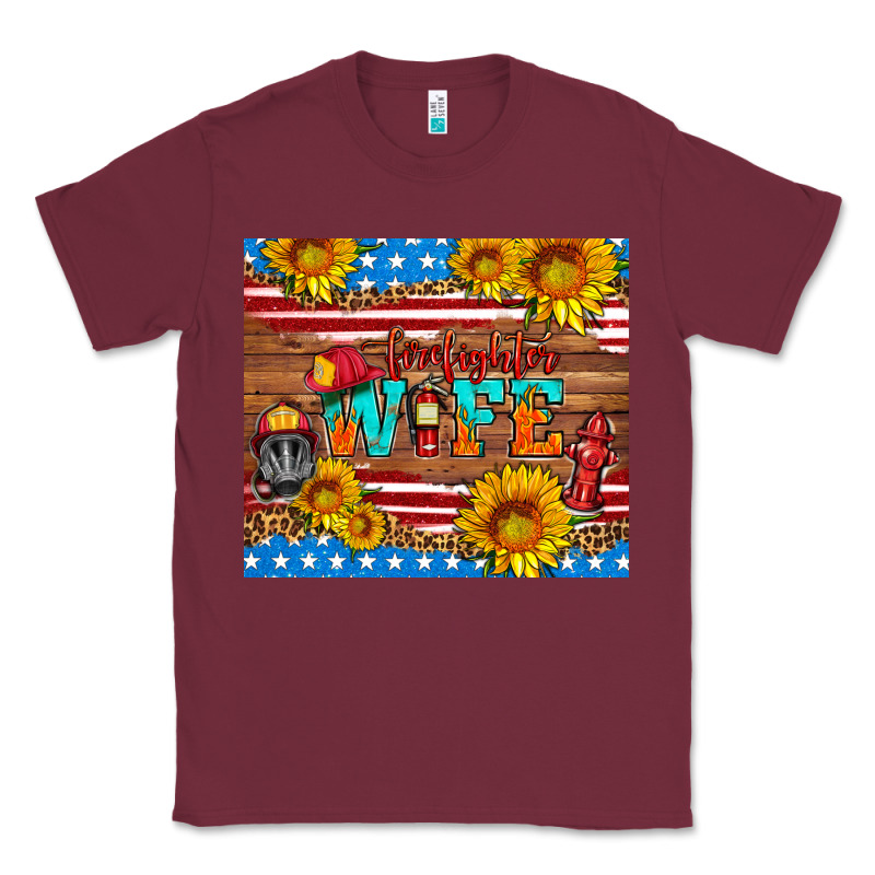 American Flag Firefighter Wife Classic Tee by HRA Design Shop | Teevron