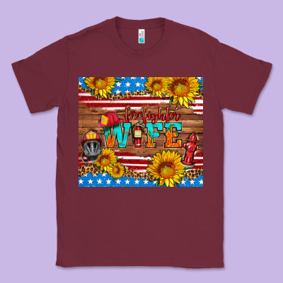 American Flag Firefighter Wife Classic Tee Designed By Hra Design Shop
