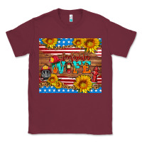 Burgundy american flag firefighter wife Classic Tee - HRA Design Shop