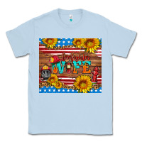 Dusty Blue american flag firefighter wife Classic Tee - HRA Design Shop
