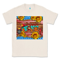 Natural american flag firefighter wife Classic Tee - HRA Design Shop