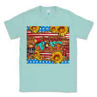 Seafoam american flag firefighter wife Classic Tee - HRA Design Shop
