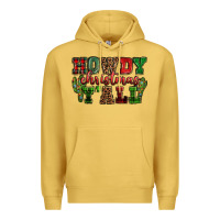 Antique Gold Howdy Christmas y'all Premium Hoodie - NancyCooperArtShop