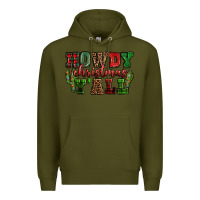 Army Green Howdy Christmas y'all Premium Hoodie - NancyCooperArtShop