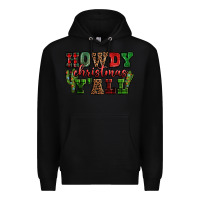 Black Howdy Christmas y'all Premium Hoodie - NancyCooperArtShop