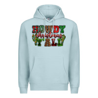 Blue Mist Howdy Christmas y'all Premium Hoodie - NancyCooperArtShop