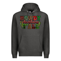 Charcoal Heather Howdy Christmas y'all Premium Hoodie - NancyCooperArtShop