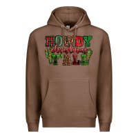 Chestnut Howdy Christmas y'all Premium Hoodie - NancyCooperArtShop