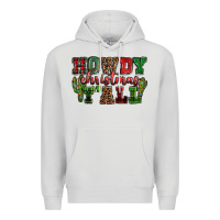 Dove Grey Howdy Christmas y'all Premium Hoodie - NancyCooperArtShop