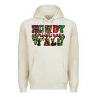 Oatmeal Heather Howdy Christmas y'all Premium Hoodie - NancyCooperArtShop
