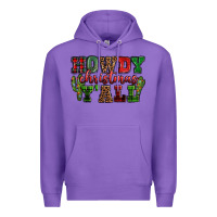Purple Howdy Christmas y'all Premium Hoodie - NancyCooperArtShop