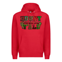 Red Howdy Christmas y'all Premium Hoodie - NancyCooperArtShop