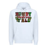 White Howdy Christmas y'all Premium Hoodie - NancyCooperArtShop