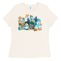 Bone winter snowman coffee cups Ladies Tee - AdoDesignShop