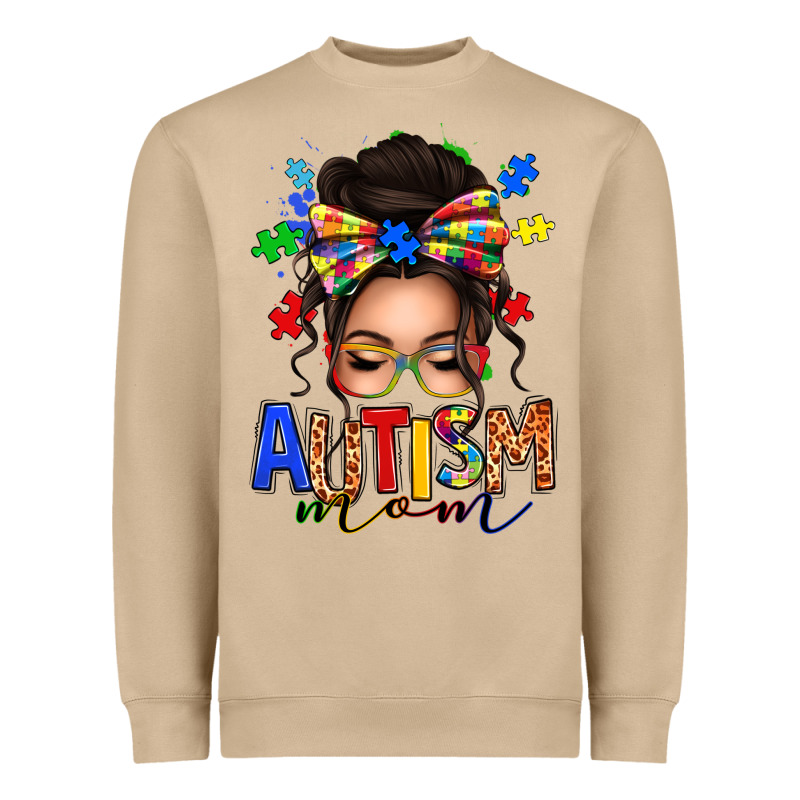 Autism Mom Afro Messy Bun (1) Heavyweight Sweatshirt by texasbilliewilder | Teevron