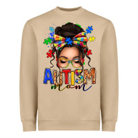 Mushroom autism mom afro messy bun (1) Heavyweight Sweatshirt - texasbilliewilder