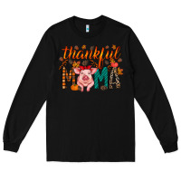 Black thankful mama pig Long Sleeve Tee - RacoonDesign
