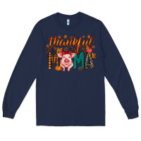 Navy thankful mama pig Long Sleeve Tee - RacoonDesign
