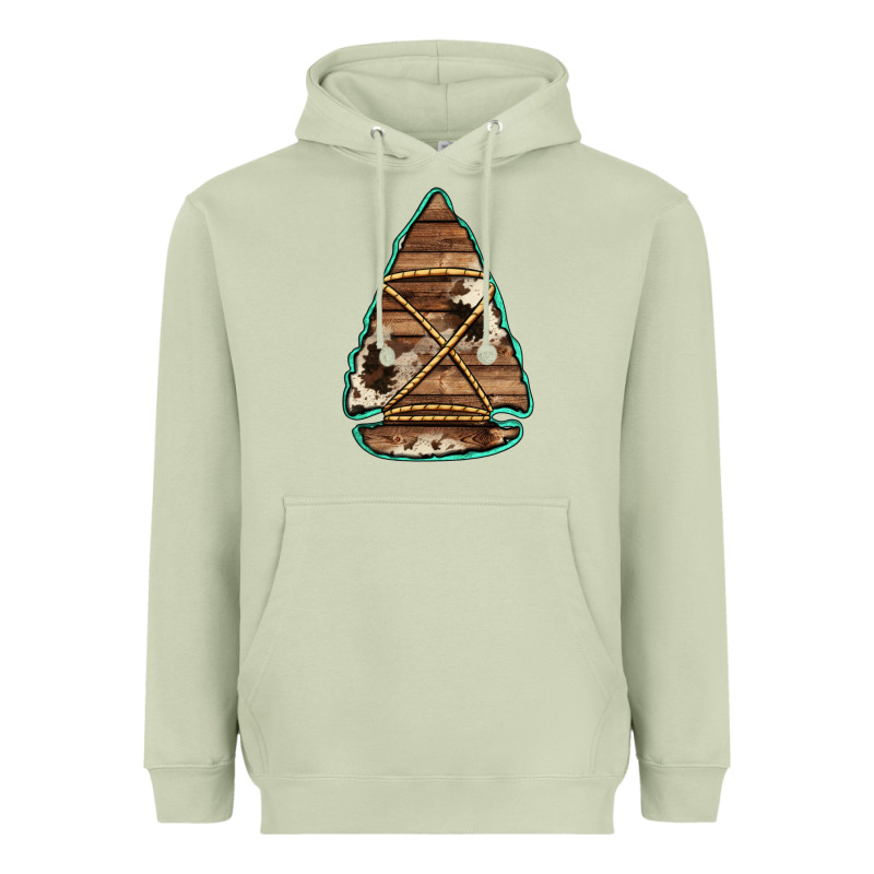Cowhide Wooden Arrowhead Heavyweight Hoodie by Jasminsmagicworld | Teevron
