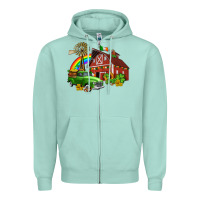 Seafoam barn st patricks with truck and shamrocks Zipper Hoodie - AdoDesignShop