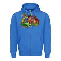 True Royal barn st patricks with truck and shamrocks Zipper Hoodie - AdoDesignShop