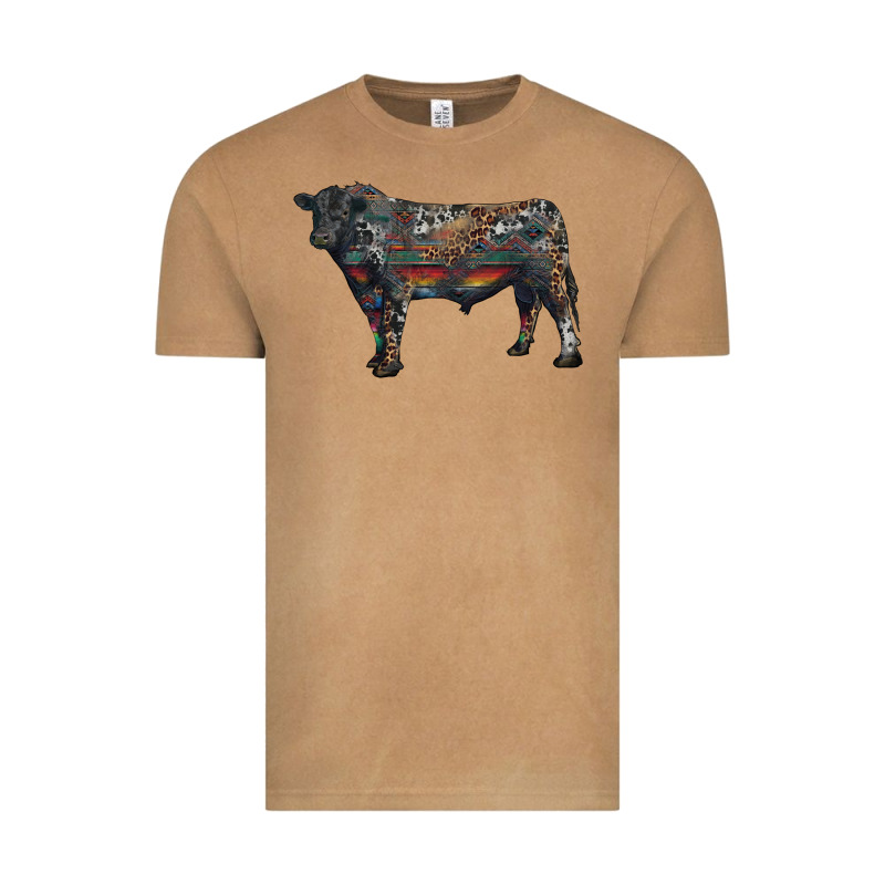 Black Angus Bull With Western Patterns Vintage Tee by RanaPortraitStore | Teevron