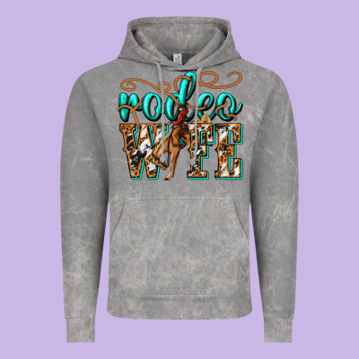 Rodeo Wife Western Vintage Hoodie Designed By Texasbilliewilder