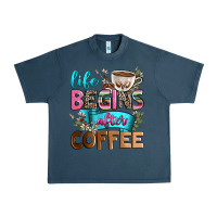 Midnight Navy life begins after coffee Urban Heavy Tee - Zillion Design Studio