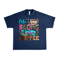 Navy life begins after coffee Urban Heavy Tee - Zillion Design Studio
