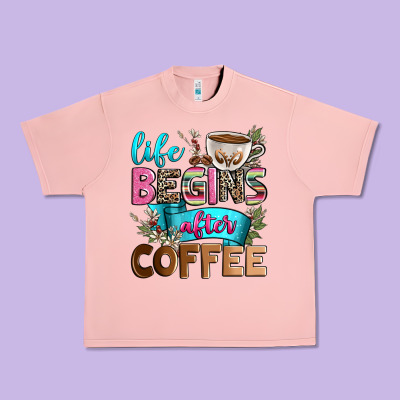 Life Begins After Coffee Urban Heavy Tee Designed By Zillion Design Studio