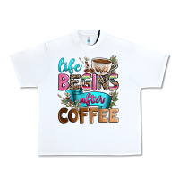 White life begins after coffee Urban Heavy Tee - Zillion Design Studio