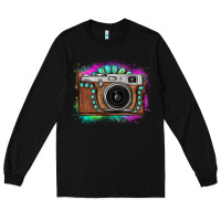 Black tie dye gemstone vintage camera Long Sleeve Tee - FaDigitalArtStudio