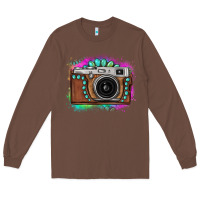 Chestnut tie dye gemstone vintage camera Long Sleeve Tee - FaDigitalArtStudio