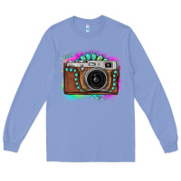 Colony Blue tie dye gemstone vintage camera Long Sleeve Tee - FaDigitalArtStudio