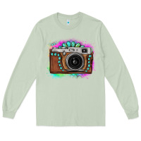 Matcha tie dye gemstone vintage camera Long Sleeve Tee - FaDigitalArtStudio