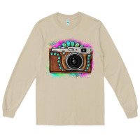Mushroom tie dye gemstone vintage camera Long Sleeve Tee - FaDigitalArtStudio