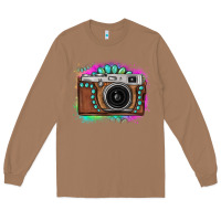 Toasted Coconut tie dye gemstone vintage camera Long Sleeve Tee - FaDigitalArtStudio
