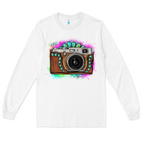 White tie dye gemstone vintage camera Long Sleeve Tee - FaDigitalArtStudio